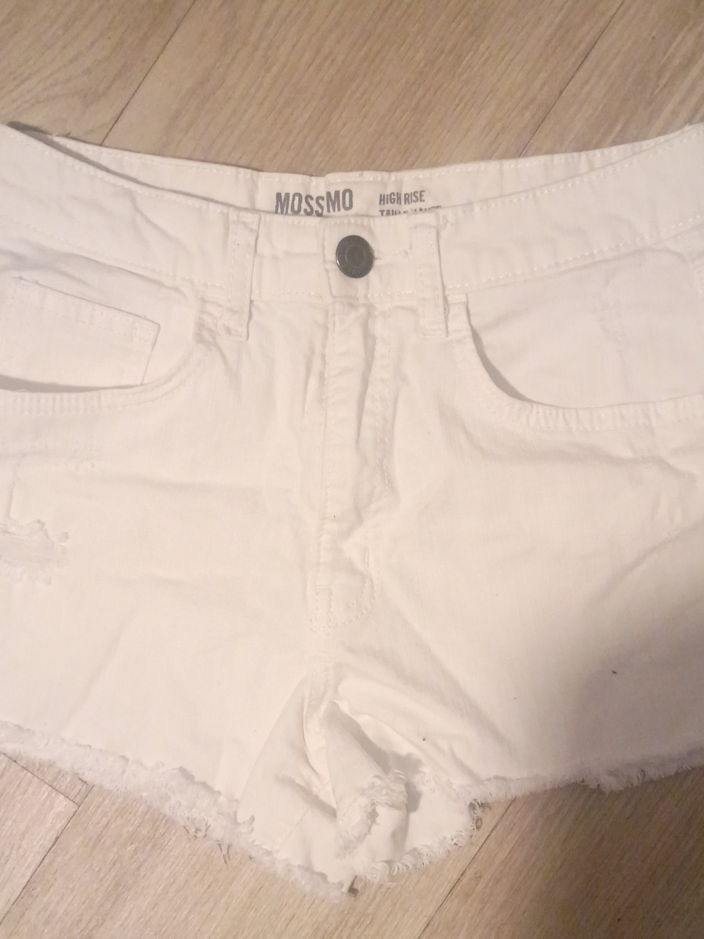 Mossimo Supply Co. White High-Rise Frayed Hem Denim Shorts
